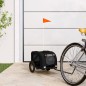vidaXL Remolque de bicicleta mascotas hierro tela Oxford negro vidaXL Remolque de bicicleta mascotas hierro tela Oxford negro