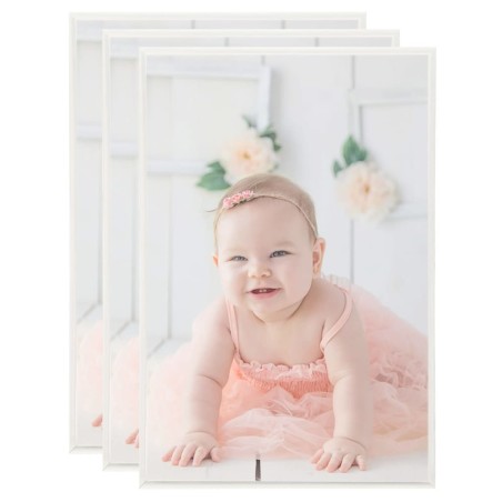 vidaXL Marcos de foto collage de pared 3 uds plateado MDF 42x59,4 cm