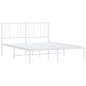 vidaXL Estructura de cama de metal con cabecero blanca 120x200 cm vidaXL Estructura de cama de metal con cabecero blanca 120x200 cm