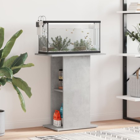 vidaXL Soporte acuario madera ingeniería gris hormigón 60,5x36x72,5 cm