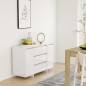 vidaXL Aparador con 3 cajones contrachapado blanco brillo 120x41x75 cm vidaXL Aparador con 3 cajones contrachapado blanco brillo 120x41x75 cm