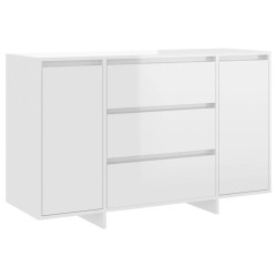 vidaXL Aparador con 3 cajones contrachapado blanco brillo 120x41x75 cm
