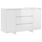vidaXL Aparador con 3 cajones contrachapado blanco brillo 120x41x75 cm vidaXL Aparador con 3 cajones contrachapado blanco brillo 120x41x75 cm