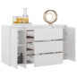 vidaXL Aparador con 3 cajones contrachapado blanco brillo 120x41x75 cm vidaXL Aparador con 3 cajones contrachapado blanco brillo 120x41x75 cm