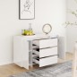 vidaXL Aparador con 3 cajones contrachapado blanco brillo 120x41x75 cm vidaXL Aparador con 3 cajones contrachapado blanco brillo 120x41x75 cm