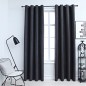 vidaXL Cortinas opacas y aros de metal 2 pzs gris antracita 140x225 cm
