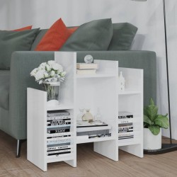 vidaXL Armario auxiliar madera contrachapada blanco brillo 60x26x60 cm