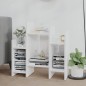 vidaXL Armario auxiliar madera contrachapada blanco brillo 60x26x60 cm vidaXL Armario auxiliar madera contrachapada blanco brillo 60x26x60 cm