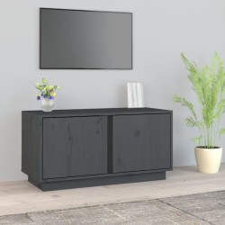 vidaXL Mueble de TV madera maciza de pino gris 80x35x40,5 cm