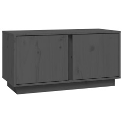 vidaXL Mueble de TV madera maciza de pino gris 80x35x40,5 cm