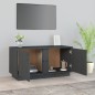 vidaXL Mueble de TV madera maciza de pino gris 80x35x40,5 cm