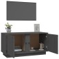 vidaXL Mueble de TV madera maciza de pino gris 80x35x40,5 cm