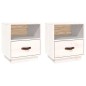 vidaXL Mesitas de noche 2 uds madera maciza pino blanco 40x34x45 cm vidaXL Mesitas de noche 2 uds madera maciza pino blanco 40x34x45 cm