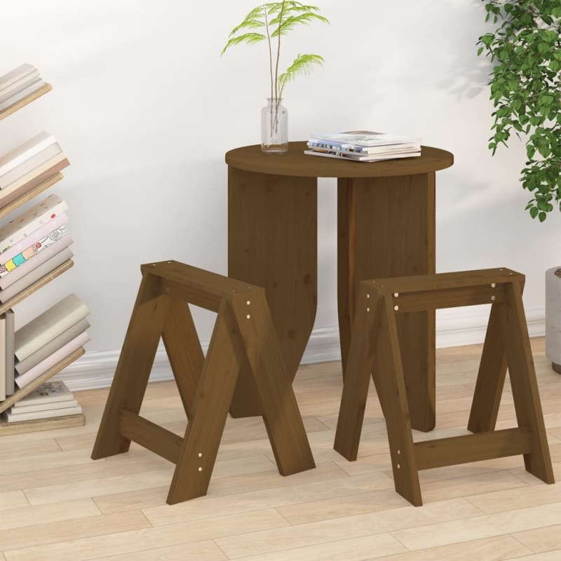 vidaXL Taburetes 2 uds madera maciza de pino marrón miel 40x40x45 cm vidaXL Taburetes 2 uds madera maciza de pino marrón miel 40x40x45 cm