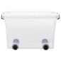vidaXL Cajas de almacenamiento con tapa 2 unidades transparente 40 L vidaXL Cajas de almacenamiento con tapa 2 unidades transparente 40 L