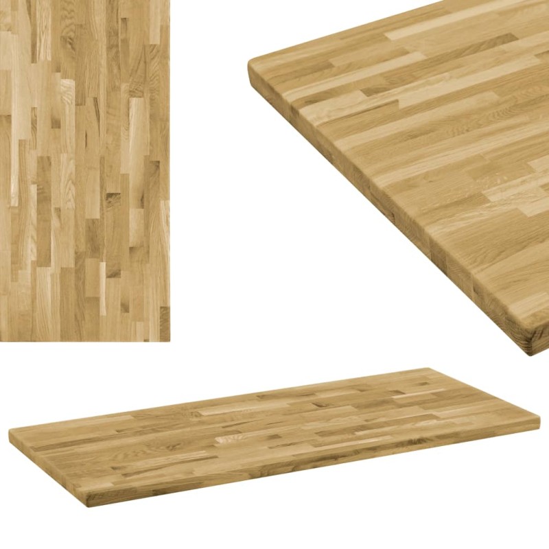 vidaXL Tablero de mesa rectangular madera maciza roble 44 mm 100x60 cm vidaXL Tablero de mesa rectangular madera maciza roble 44 mm 100x60 cm