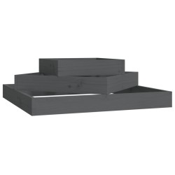 vidaXL Jardinera de madera maciza de pino gris 83x83x27 cm
