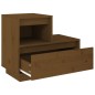 vidaXL Mesita de noche madera maciza de pino marrón miel 60x34x51 cm vidaXL Mesita de noche madera maciza de pino marrón miel 60x34x51 cm