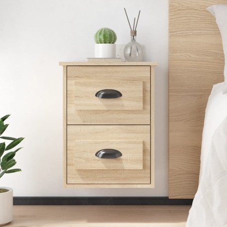 vidaXL Mesita de noche de pared color roble Sonoma 41,5x36x53 cm