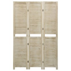 vidaXL Biombo de 3 paneles de madera maciza de paulownia 105x165 cm