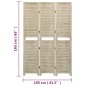 vidaXL Biombo de 3 paneles de madera maciza de paulownia 105x165 cm vidaXL Biombo de 3 paneles de madera maciza de paulownia 105x165 cm