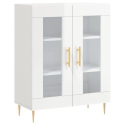 vidaXL Aparador de madera contrachapada blanco brillante 69,5x34x90 cm