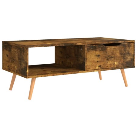 vidaXL Mesa de centro madera ingeniería roble ahumado 100x49,5x43 cm