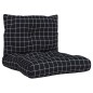 vidaXL Cojines para palés 2 piezas tela Oxford a cuadros negros vidaXL Cojines para palés 2 piezas tela Oxford a cuadros negros