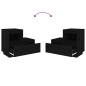 vidaXL Mesita de noche madera maciza de pino negro 60x34x51 cm
