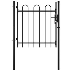 vidaXL Puerta individual para valla con puntas de aro 100x75 cm 