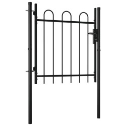 vidaXL Puerta individual para valla con puntas de aro 100x75 cm 