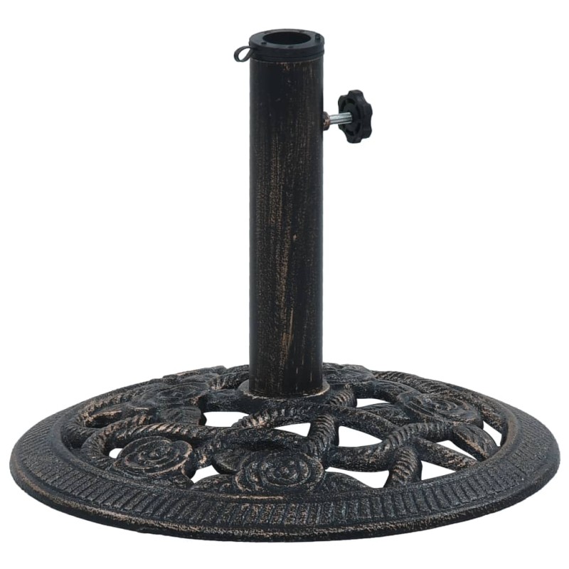 vidaXL Base de sombrilla de hierro fundido negro y bronce 9 kg 40 cm vidaXL Base de sombrilla de hierro fundido negro y bronce 9 kg 40 cm