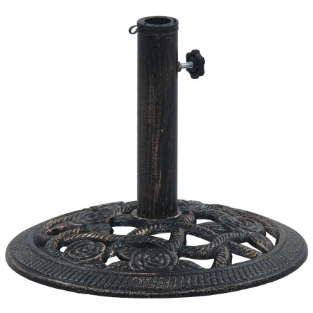 vidaXL Base de sombrilla de hierro fundido negro y bronce 9 kg 40 cm