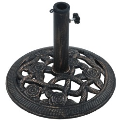 vidaXL Base de sombrilla de hierro fundido negro y bronce 9 kg 40 cm