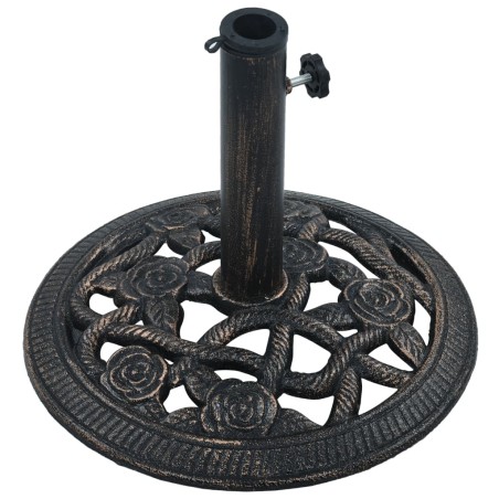 vidaXL Base de sombrilla de hierro fundido negro y bronce 9 kg 40 cm
