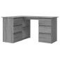 vidaXL Escritorio de esquina contrachapada gris Sonoma 145x100x76 cm vidaXL Escritorio de esquina contrachapada gris Sonoma 145x100x76 cm