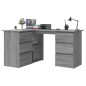 vidaXL Escritorio de esquina contrachapada gris Sonoma 145x100x76 cm vidaXL Escritorio de esquina contrachapada gris Sonoma 145x100x76 cm
