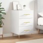 vidaXL Mesita de noche madera de ingeniería blanco brillo 40x40x66 cm vidaXL Mesita de noche madera de ingeniería blanco brillo 40x40x66 cm