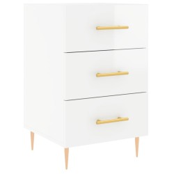 vidaXL Mesita de noche madera de ingeniería blanco brillo 40x40x66 cm