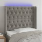 vidaXL Cabecero con LED de terciopelo gris claro 103x16x118/128 cm vidaXL Cabecero con LED de terciopelo gris claro 103x16x118/128 cm
