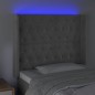 vidaXL Cabecero con LED de terciopelo gris claro 103x16x118/128 cm vidaXL Cabecero con LED de terciopelo gris claro 103x16x118/128 cm