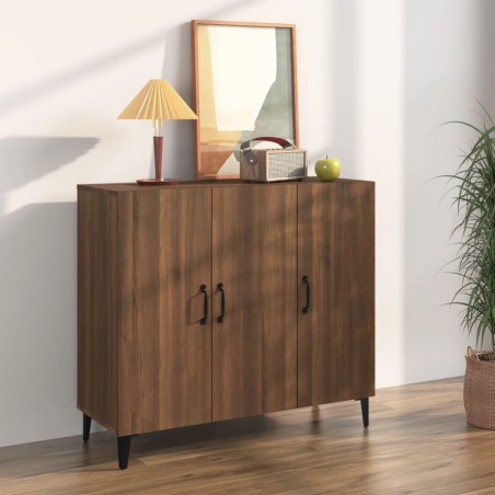 vidaXL Aparador de madera de ingeniería marrón roble 90x34x80 cm