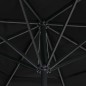 vidaXL Sombrilla de jardín con palo de aluminio negro 500 cm 