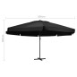 vidaXL Sombrilla de jardín con palo de aluminio negro 500 cm 