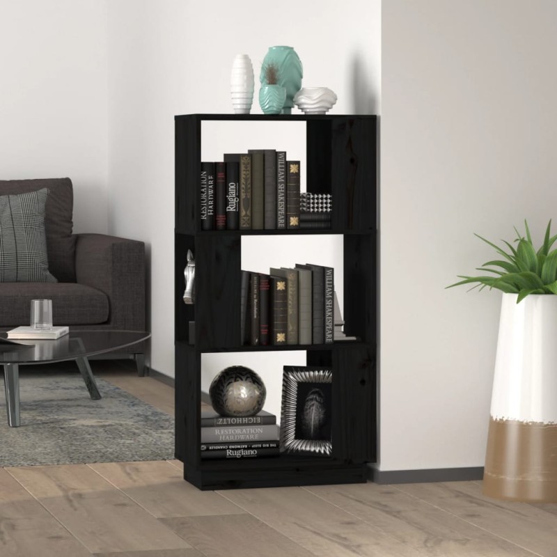 vidaXL Estantería/divisor de espacios madera pino negro 51x25x101 cm vidaXL Estantería/divisor de espacios madera pino negro 51x25x101 cm