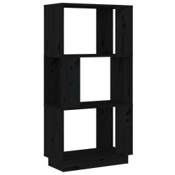 vidaXL Estantería/divisor de espacios madera pino negro 51x25x101 cm