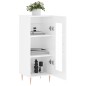 vidaXL Aparador de madera contrachapada blanco brillante 34,5x34x90 cm vidaXL Aparador de madera contrachapada blanco brillante 34,5x34x90 cm