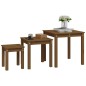 vidaXL Mesas apilables 3 piezas madera maciza de pino marrón miel vidaXL Mesas apilables 3 piezas madera maciza de pino marrón miel