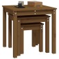 vidaXL Mesas apilables 3 piezas madera maciza de pino marrón miel vidaXL Mesas apilables 3 piezas madera maciza de pino marrón miel