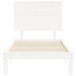 vidaXL Estructura de cama con cabecero madera maciza blanco vidaXL Estructura de cama con cabecero madera maciza blanco